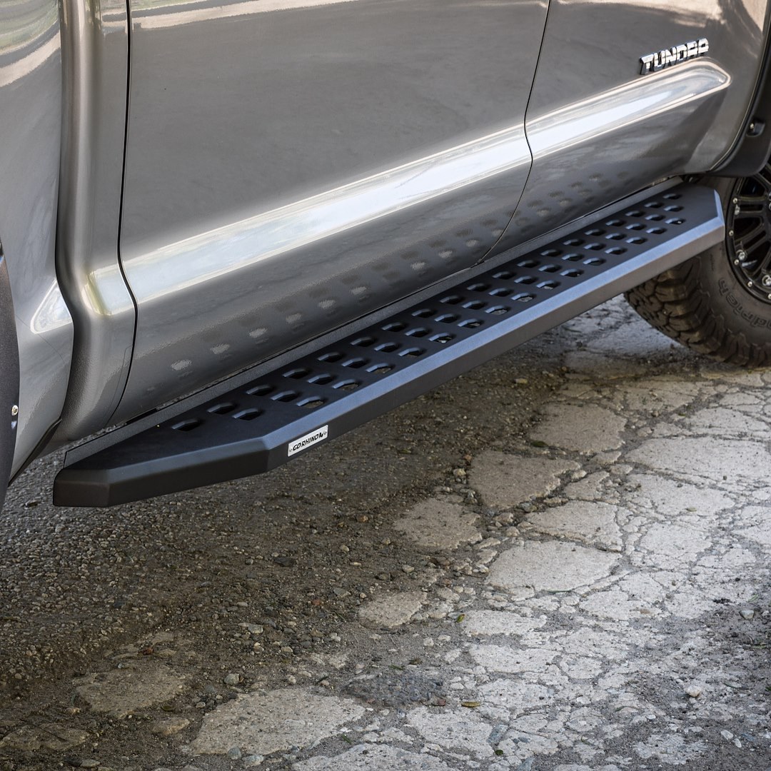 Go Rhino Running Board, RB20, Textured Powder Coated, Black Galvanized Steel, Unlighted, Rocker Panel Mount – 69417680PC