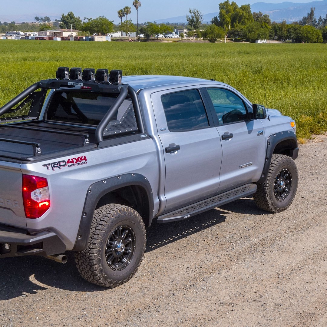 Go Rhino Running Board, RB20, Textured Powder Coated, Black Galvanized Steel, Unlighted, Rocker Panel Mount – 69417680PC