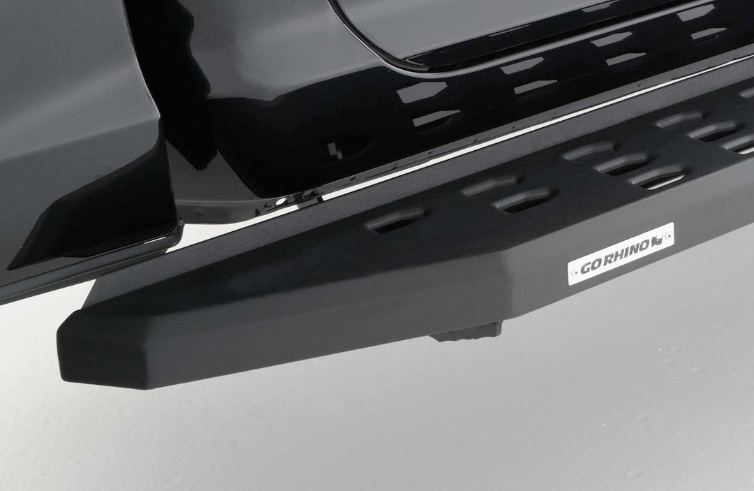 Go Rhino Running Board, RB20, Textured Powder Coated, Black Galvanized Steel, Unlighted, Rocker Panel Mount – 69420687PC