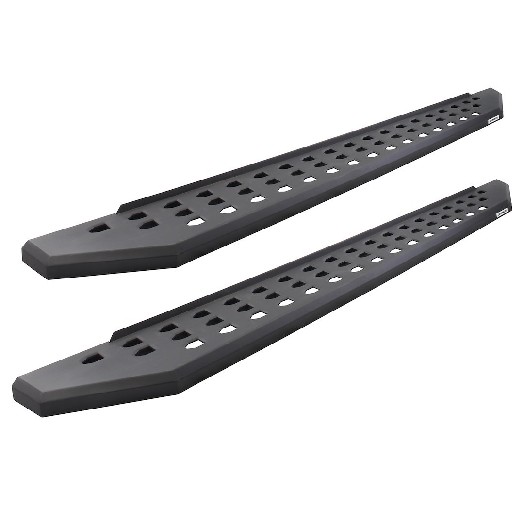 Go Rhino Running Board, RB20, Textured Powder Coated, Black Galvanized Steel, Unlighted, Body/Frame Mount, With Drop Down Steps – 6945067320PC