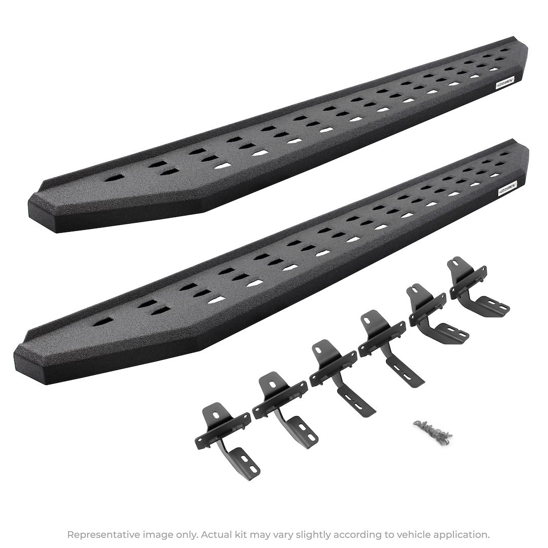 Go Rhino Running Board, RB20, Polyurea, Galvanized Steel, Unlighted, Body/Frame Mount – 69450673T
