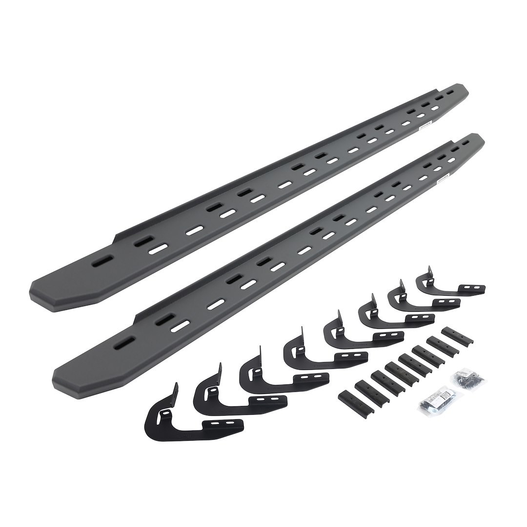 Go Rhino Running Board, RB30 Slim Line, Textured, Black, Galvanized Steel, Unlighted, Rocker Panel Mount – 69605880SPC