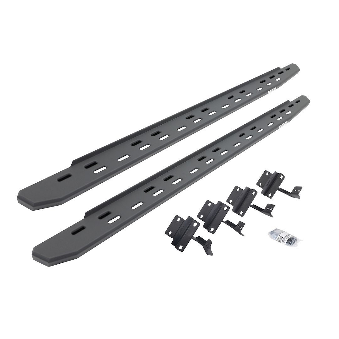 Go Rhino Running Board, RB30 Slim Line, Textured, Black, Galvanized Steel, Unlighted, Rocker Panel Mount – 69617780SPC