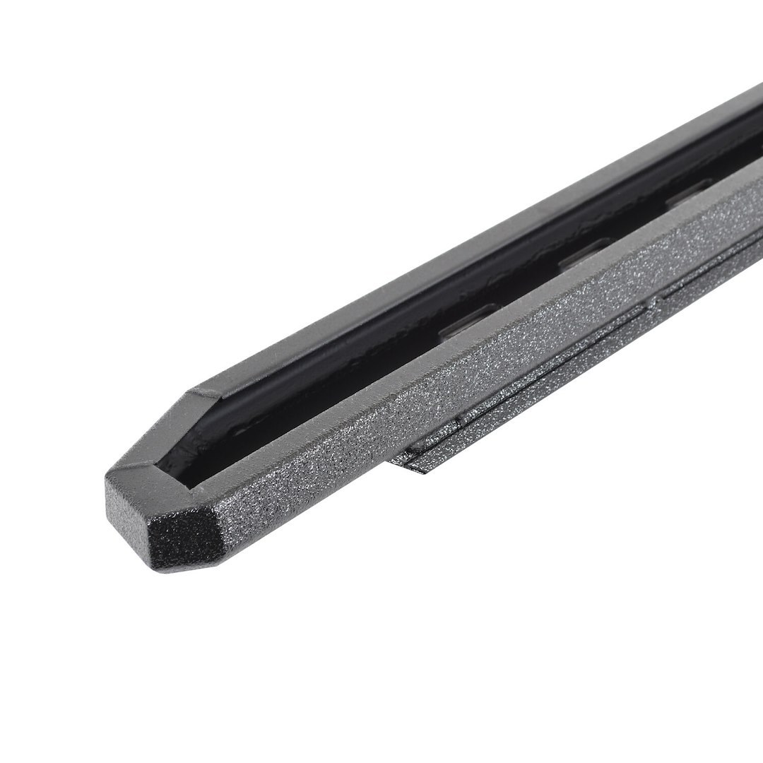 Go Rhino Running Board, RB30 Slim Line, Protective Bedliner Coating, Black, Galvanized Steel, Unlighted, Rocker Panel Mount – 69634668ST