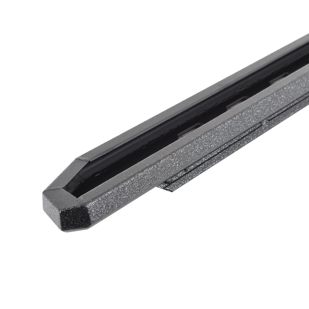Go Rhino Running Board, RB30 Slim Line, Protective Bedliner Coating, Black, Galvanized Steel, Unlighted, Rocker Panel Mount – 69650568ST