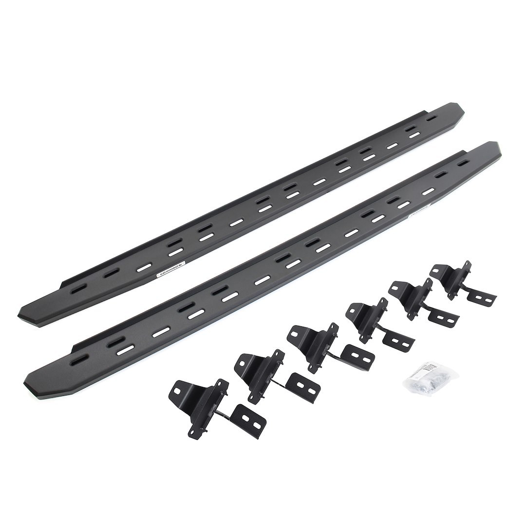 Go Rhino Running Board, RB30 Slim Line, Textured, Black, Galvanized Steel, Unlighted, Body/Frame Mount – 69650673SPC