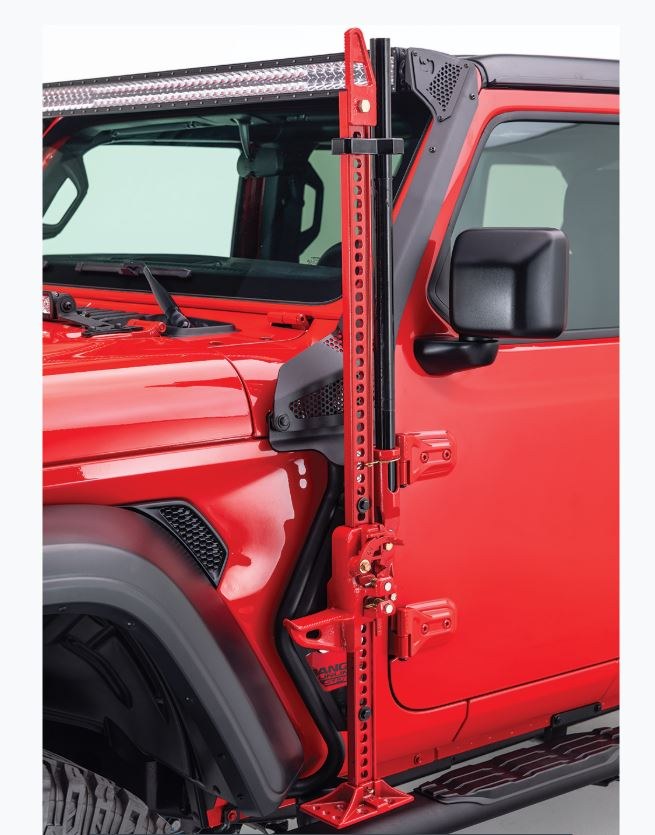 Go Rhino Jack Mount, Highlift Jack, Mounts to Driver Side Front Quarter Panel, Black, Mild Steel – 701001T
