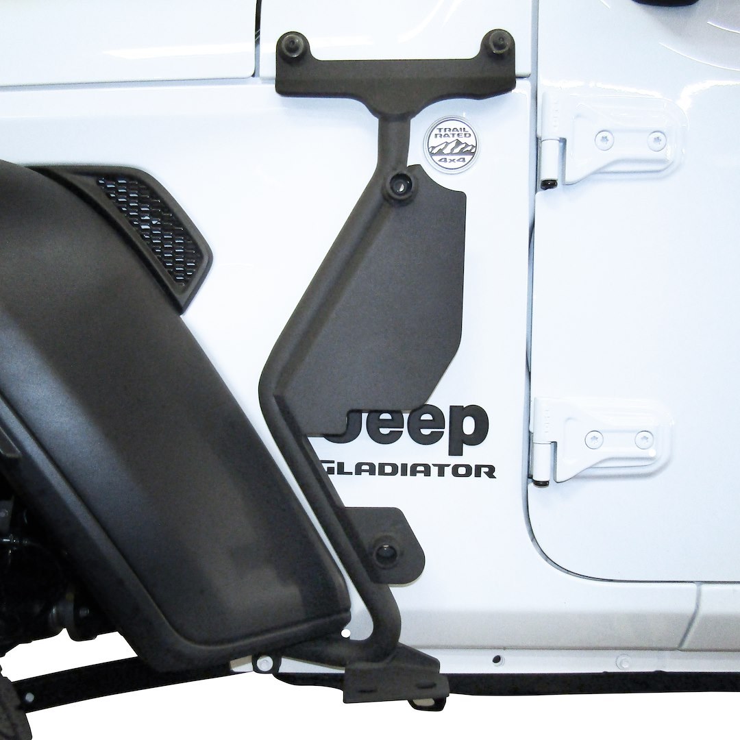 Go Rhino Jack Mount, Highlift Jack, Mounts to Driver Side Front Quarter Panel, Black, Mild Steel – 701001T