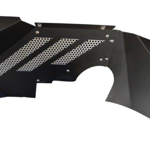 Go Rhino Fender Well Liner, Textured Black, Aluminum, Set of 2, With Hex Mesh Vents, Compatible with Go Rhino Steel Fenders – 702001T