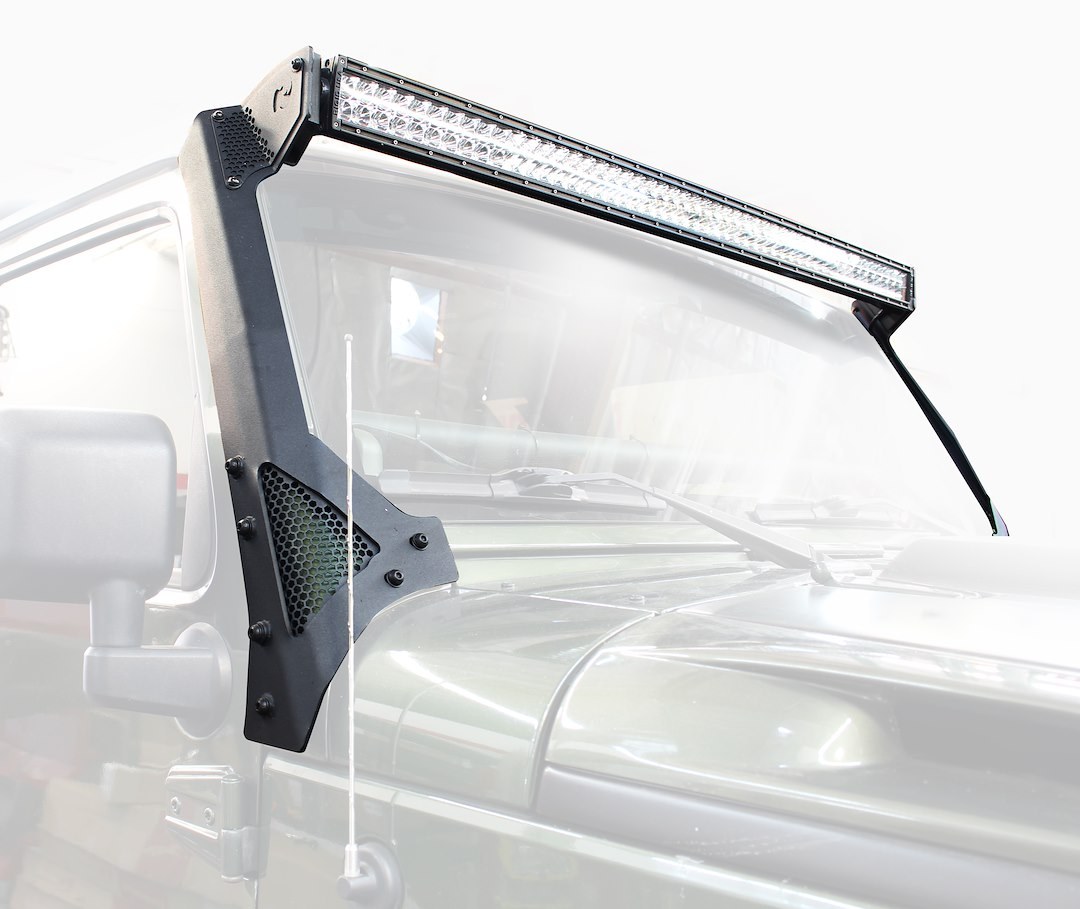 Go Rhino Light Bar Mounting Kit, Windshield Mount, Mounts One 50 Inch Light Bar, Textured, Black – 730503T
