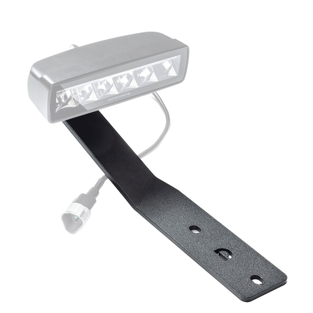 Go Rhino Driving/ Fog Light Mounting Bracket, Hood Mount, Textured Powder Coated, Mounts One 3 Inch Cube Lights Offset, Black, Steel – 732285T