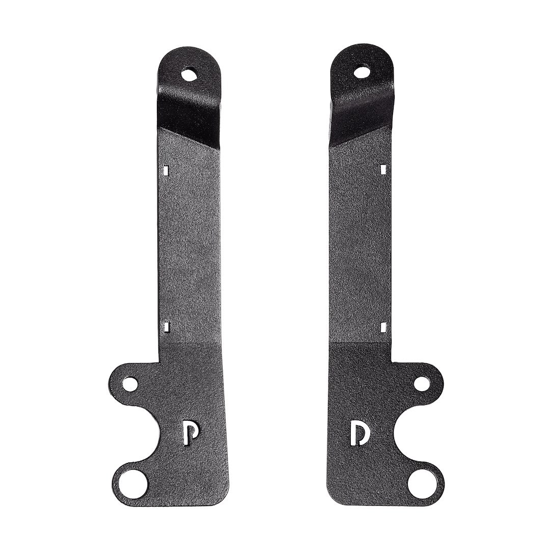 Go Rhino Driving/ Fog Light Mounting Bracket, Hood Mount, Textured Powder Coated, Mounts One 3 Inch Cube Lights Offset, Black, Steel – 732345T