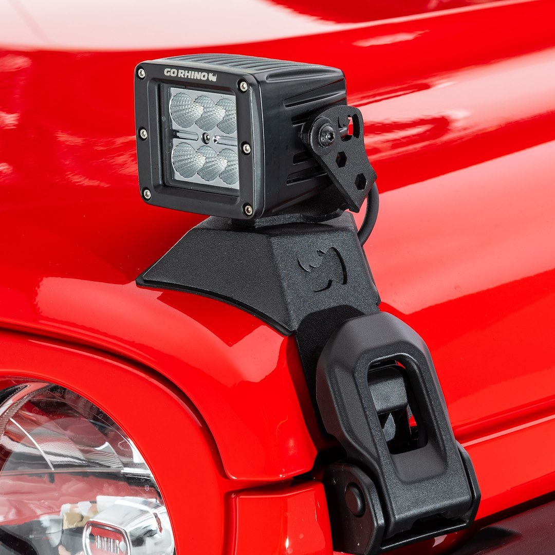 Go Rhino Multi Purpose Light – LED, 3 Inch Square, For Use as Flood or Spot Light, 1.4 Amp at 12 Volt/ 0.7 Amp at 24 Volt, Surface Mount – 751004