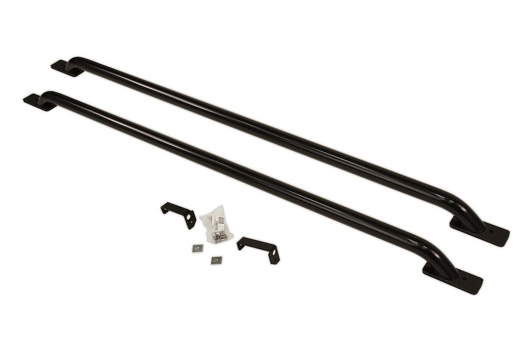 Go Rhino Bed Side Rail, Stake Pocket Mount, Powder Coated, Black, Steel, Without Tie Down, Not Compatible with Tool Box – 8076B