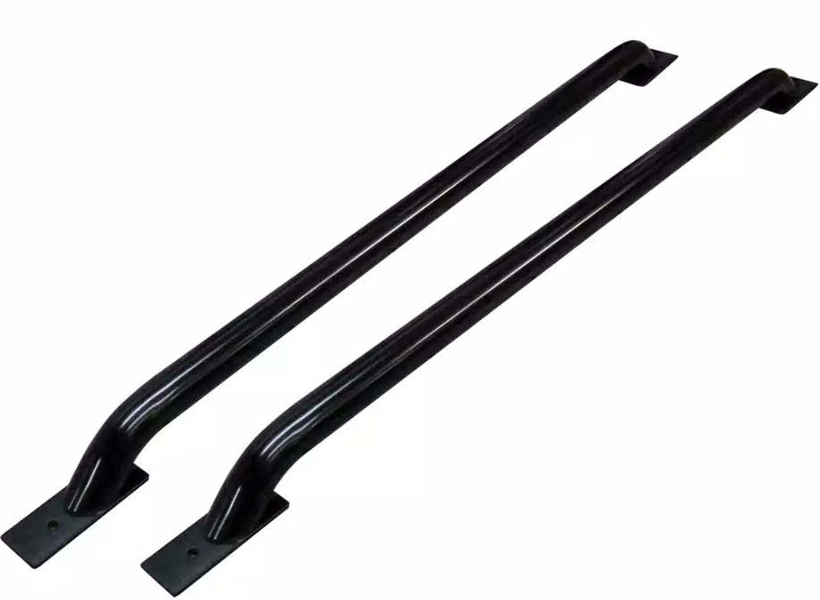 Go Rhino Bed Side Rail, Stake Pocket Mount, Powder Coated, Black, Steel, Without Tie Down, Not Compatible with Tool Box – 8127B