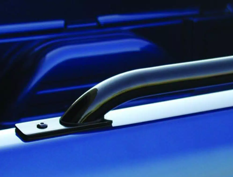 Go Rhino Bed Side Rail, Stake Pocket Mount, Powder Coated, Black, Steel, Without Tie Down, Not Compatible with Tool Box – 8127B