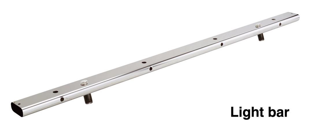 Go Rhino Driving/ Fog Light Mounting Bar, Bed Bar Mount, Mounts 4 Lights, Polished, Stainless Steel, Without Lights – 900PS