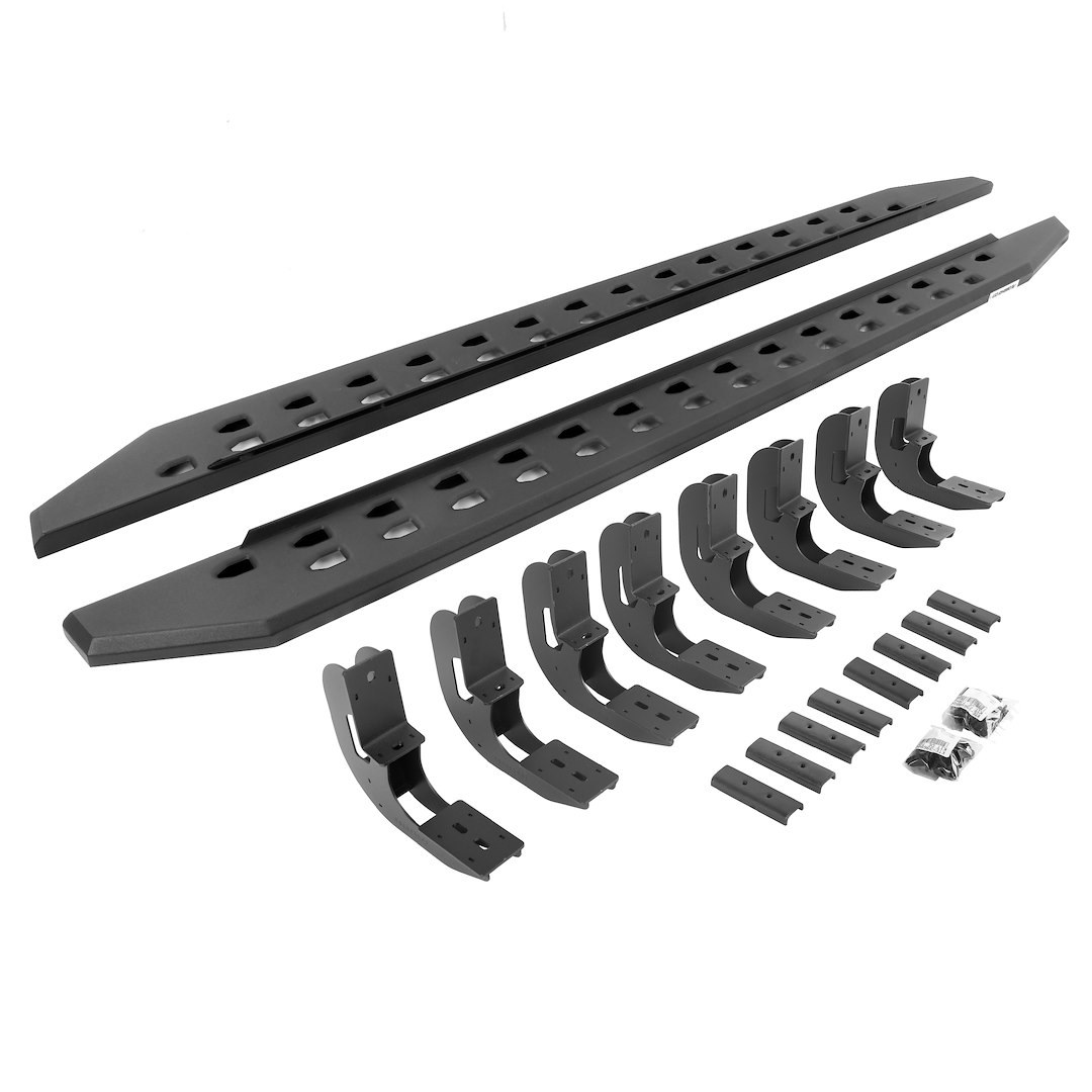 Go Rhino Running Board, RB20 Slim Line, Textured Powder Coated, Black, Mild Steel, Body Panel Mount – 69404887SPC