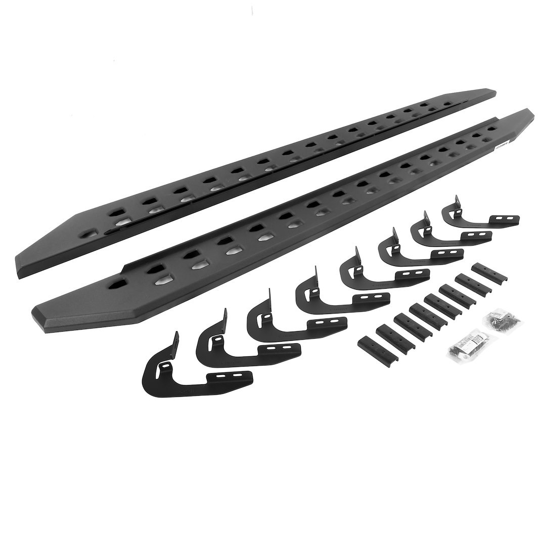 Go Rhino Running Board, RB20 Slim Line, Textured Powder Coated, Black, Mild Steel, Rocker Panel Mount – 69405880SPC