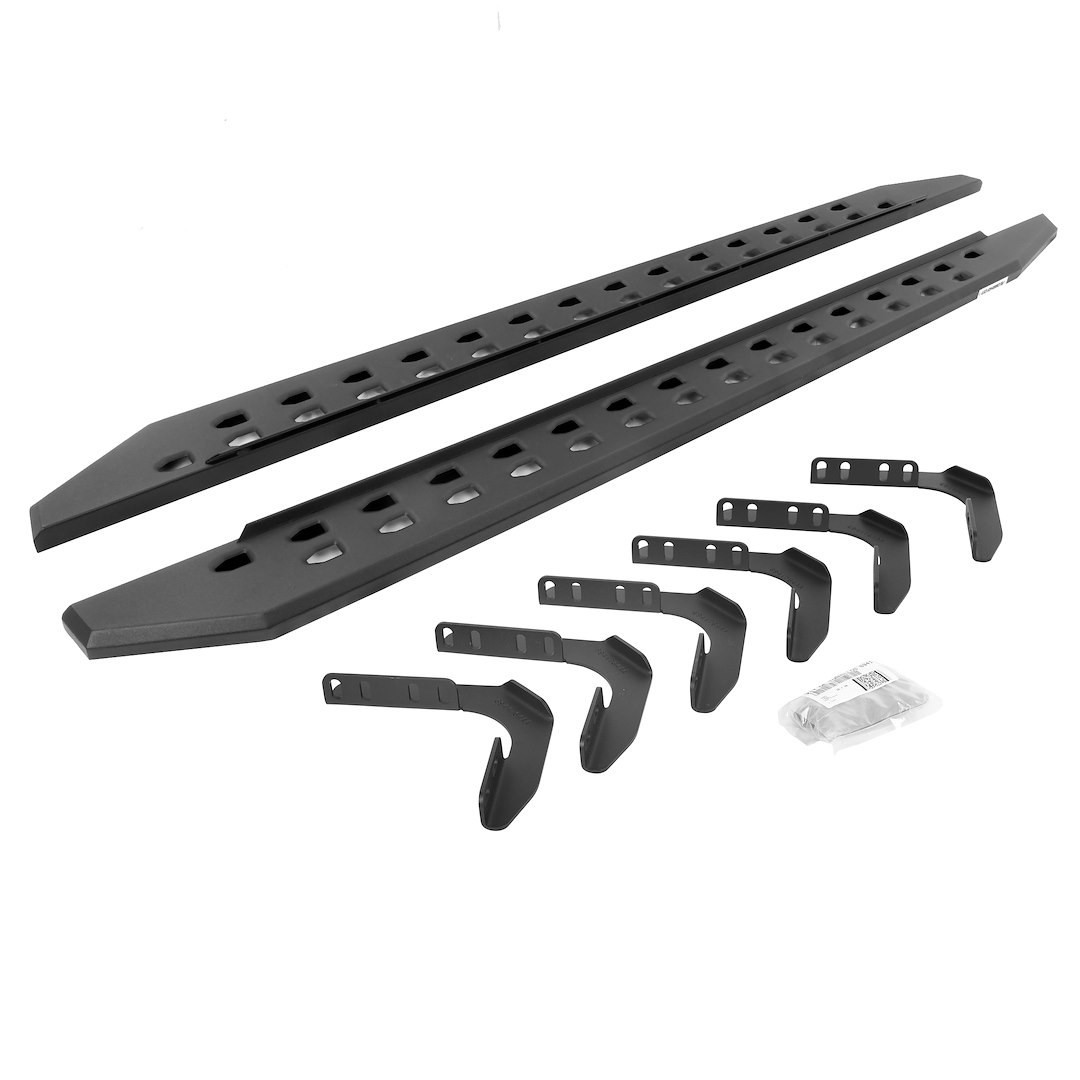 Go Rhino Running Board, RB20 Slim Line, Textured Powder Coated, Black, Mild Steel, Rocker Panel Mount – 69417680SPC