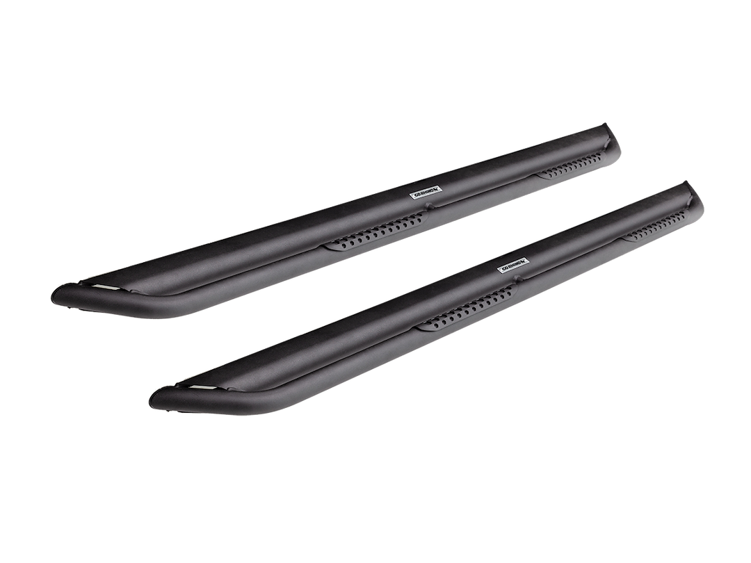 Go Rhino Running Board, Dominator Ds, Textured, Black, Steel, Body/ Frame Mount, With Full Length Slider with Outer Rub Rail – DS4131T
