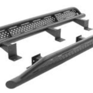 Go Rhino Rocker Panel Guard, Round Tube, With Full Length Step Area, Powder Coated, Black, Steel – FS4425T