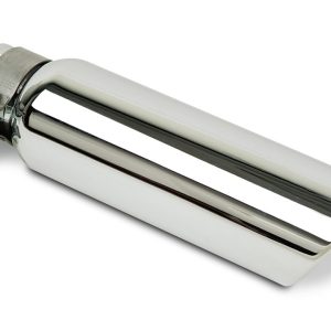 Go Rhino Exhaust Tail Pipe Tip, 2-1/4 Inch Inside Diameter, 3 Inch Outside Diameter, Chrome Plated Stainless Steel, Round, Angle Cut – GRT22536