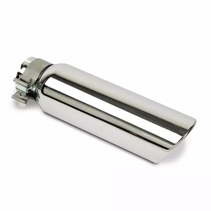 Go Rhino Exhaust Tail Pipe Tip, 2-1/4 Inch Inside Diameter, 4 Inch Outside Diameter, Chrome Plated Stainless Steel, Round, Angle Cut – GRT225414