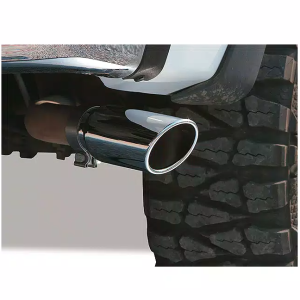 Go Rhino Exhaust Tail Pipe Tip, 2-1/4 Inch Inside Diameter, 4 Inch Outside Diameter, Chrome Plated Stainless Steel, Round, Angle Cut – GRT225414