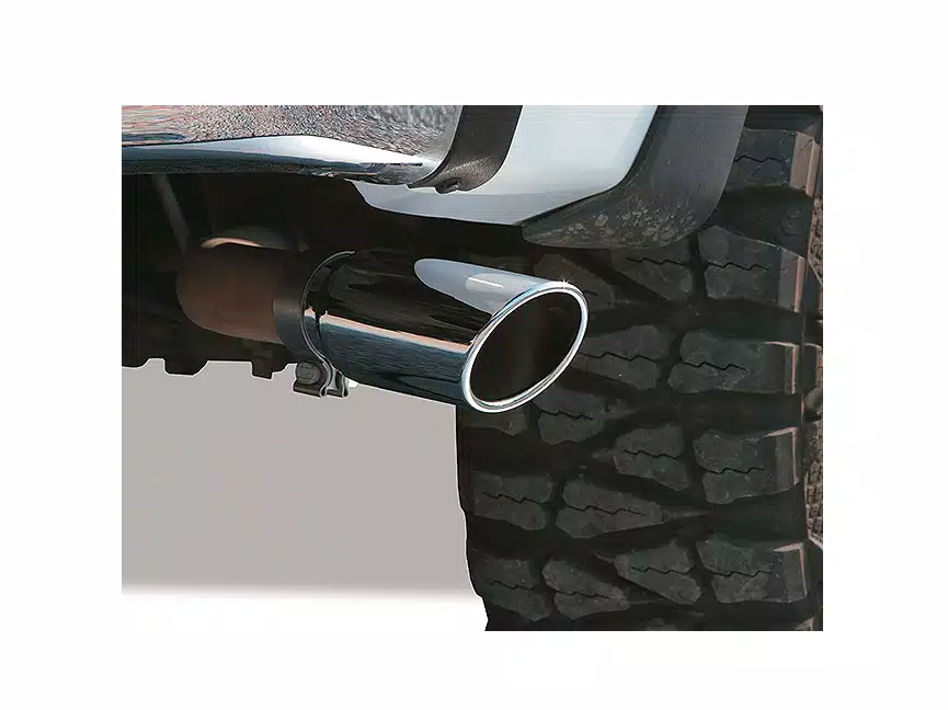 Go Rhino Exhaust Tail Pipe Tip, 2-1/4 Inch Inside Diameter, 4 Inch Outside Diameter, Chrome Plated Stainless Steel, Round, Angle Cut – GRT225414