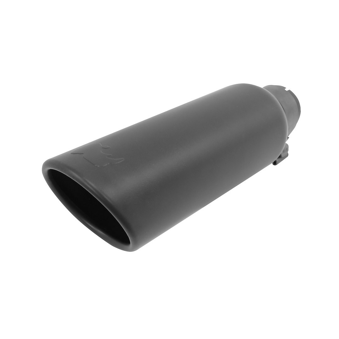 Go Rhino Exhaust Tail Pipe Tip, 2-1/4 Inch Inside Diameter, 4 Inch Outside Diameter, Black Powder Coated Stainless Steel, Round – GRT225414B