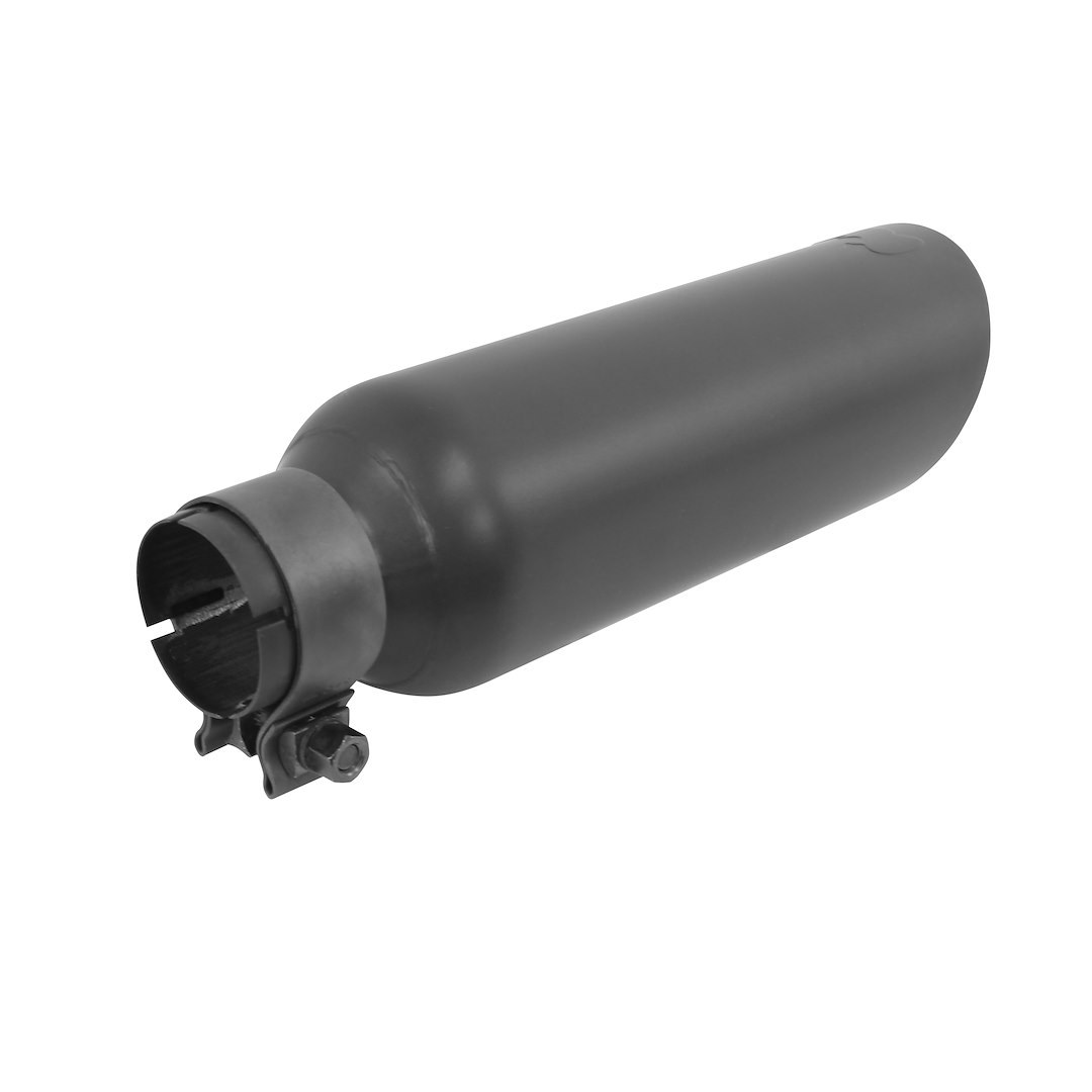 Go Rhino Exhaust Tail Pipe Tip, 2-1/4 Inch Inside Diameter, 4 Inch Outside Diameter, Black Powder Coated Stainless Steel, Round – GRT225414B