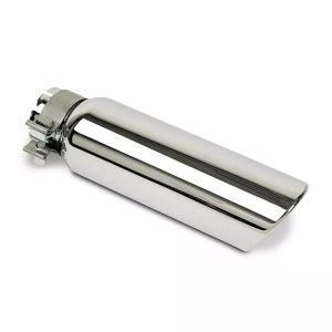 Go Rhino Exhaust Tail Pipe Tip, 2-3/4 Inch Inside Diameter, 4 Inch Outside Diameter, Chrome Plated Stainless Steel, Round, Angle Cut – GRT234410