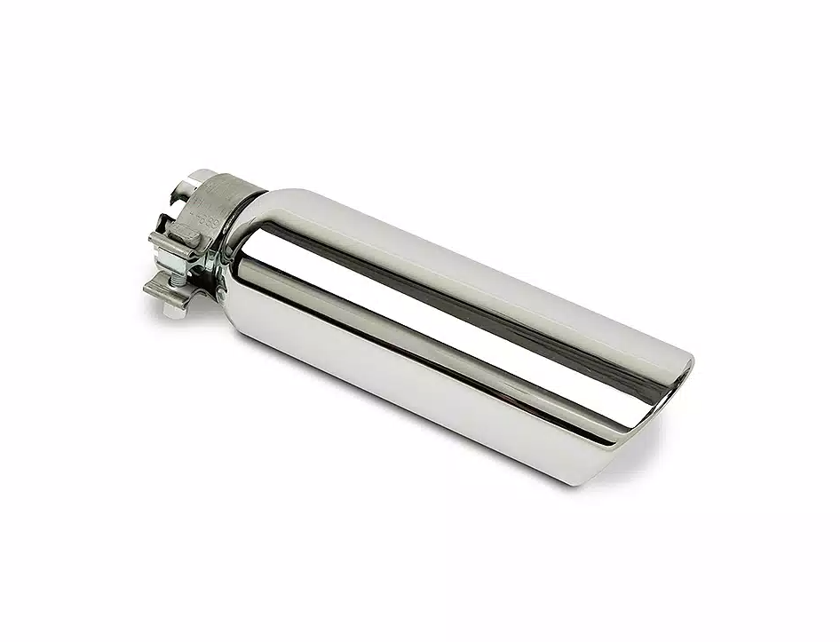 Go Rhino Exhaust Tail Pipe Tip, 2-3/4 Inch Inside Diameter, 4 Inch Outside Diameter, Chrome Plated Stainless Steel, Round, Angle Cut – GRT234410