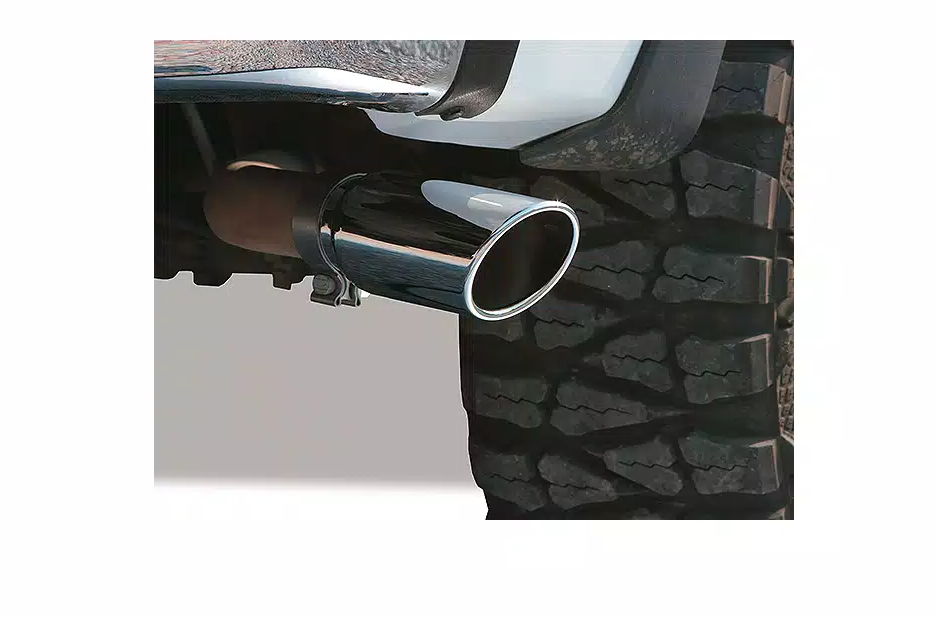 Go Rhino Exhaust Tail Pipe Tip, 2-3/4 Inch Inside Diameter, 4 Inch Outside Diameter, Chrome Plated Stainless Steel, Round, Angle Cut – GRT234410