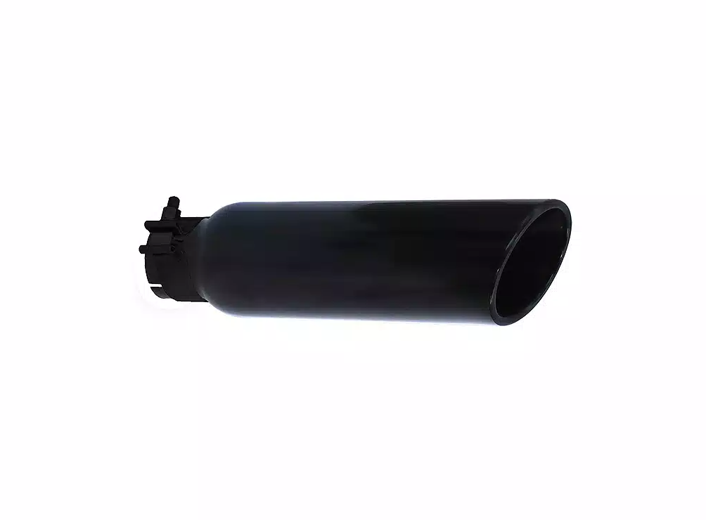 Go Rhino Exhaust Tail Pipe Tip, 2-3/4 Inch Inside Diameter, 4 Inch Outside Diameter, Black Powder Coated Stainless Steel, Round – GRT234410B
