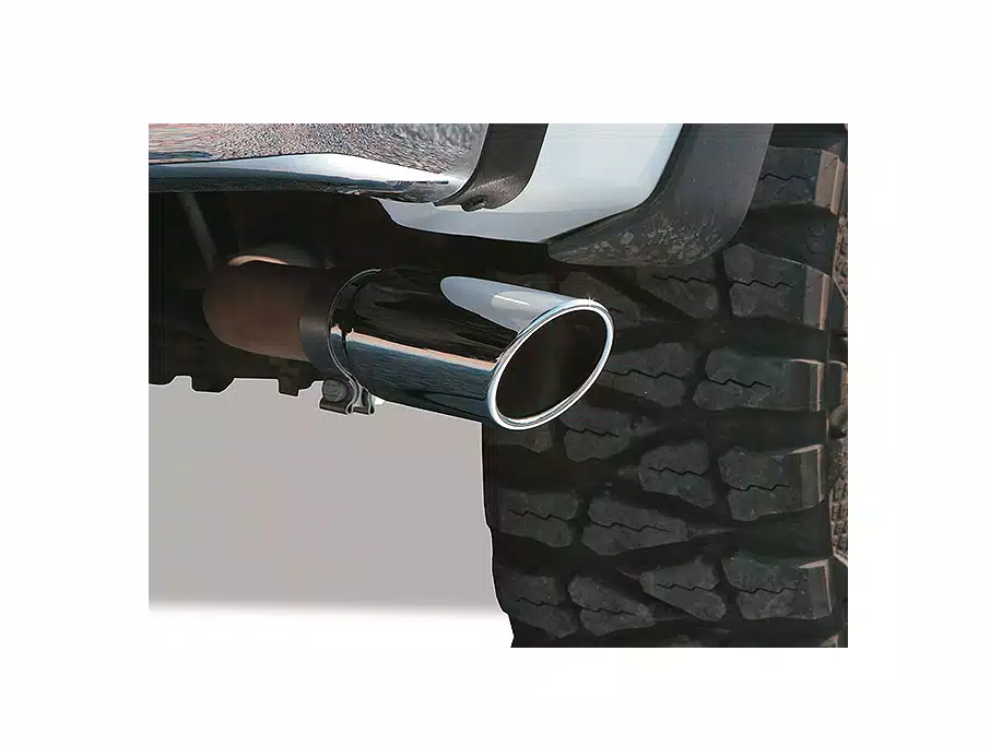 Go Rhino Exhaust Tail Pipe Tip, 2-3/4 Inch Inside Diameter, 4 Inch Outside Diameter, Chrome Plated Stainless Steel, Round, Angle Cut – GRT234414