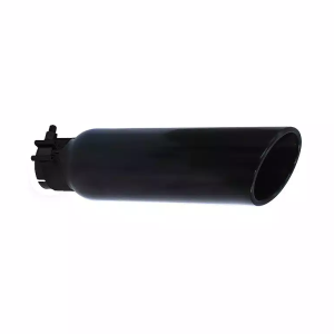 Go Rhino Exhaust Tail Pipe Tip, 2-3/4 Inch Inside Diameter, 4 Inch Outside Diameter, Black Powder Coated Stainless Steel, Round – GRT234414B