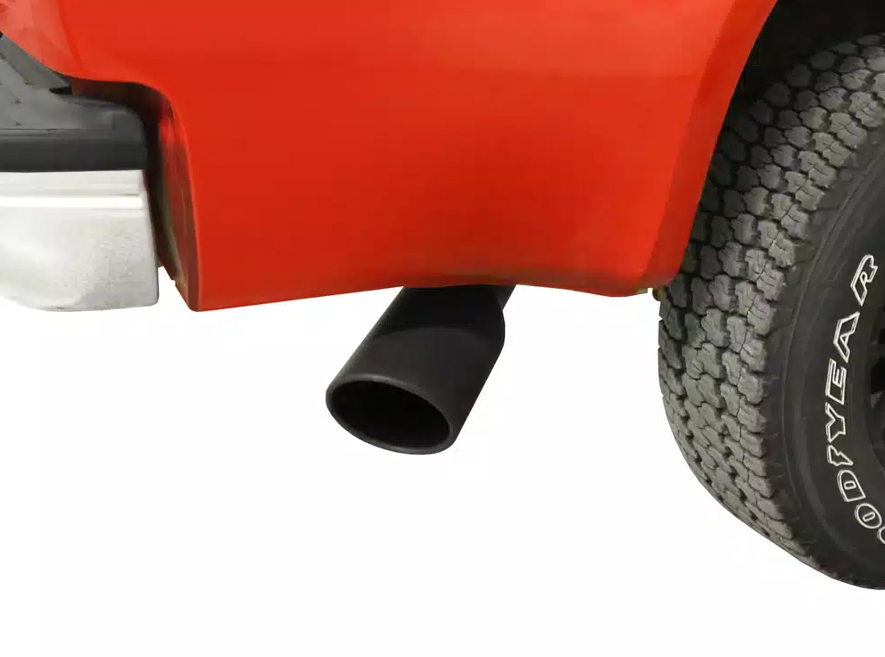 Go Rhino Exhaust Tail Pipe Tip, 2 Inch Inside Diameter, 3 Inch Outside Diameter, Black Powder Coated Stainless Steel, Round, Angle Cut – GRT236B