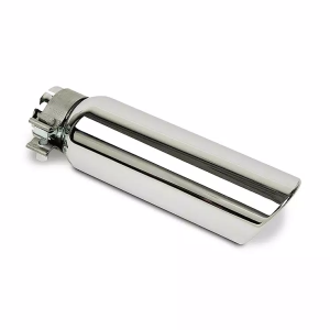 Go Rhino Exhaust Tail Pipe Tip, 2-1/2 Inch Inside Diameter, 4 Inch Outside Diameter, Chrome Plated Stainless Steel, Round, Angle Cut – GRT25414