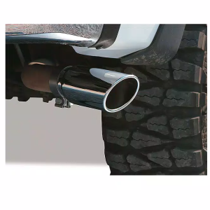 Go Rhino Exhaust Tail Pipe Tip, 2-1/2 Inch Inside Diameter, 4 Inch Outside Diameter, Chrome Plated Stainless Steel, Round, Angle Cut – GRT25414