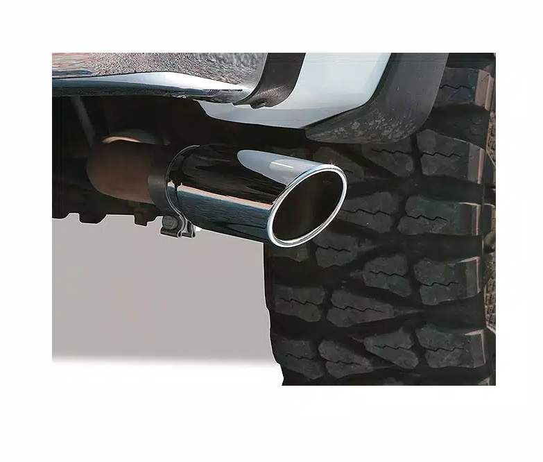 Go Rhino Exhaust Tail Pipe Tip, 2-1/2 Inch Inside Diameter, 4 Inch Outside Diameter, Chrome Plated Stainless Steel, Round, Angle Cut – GRT25414