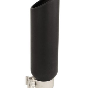 Go Rhino Exhaust Tail Pipe Tip, 2-1/2 Inch Inside Diameter, 4 Inch Outside Diameter, Black Powder Coated Stainless Steel, Round, Angle Cut – GRT25414B