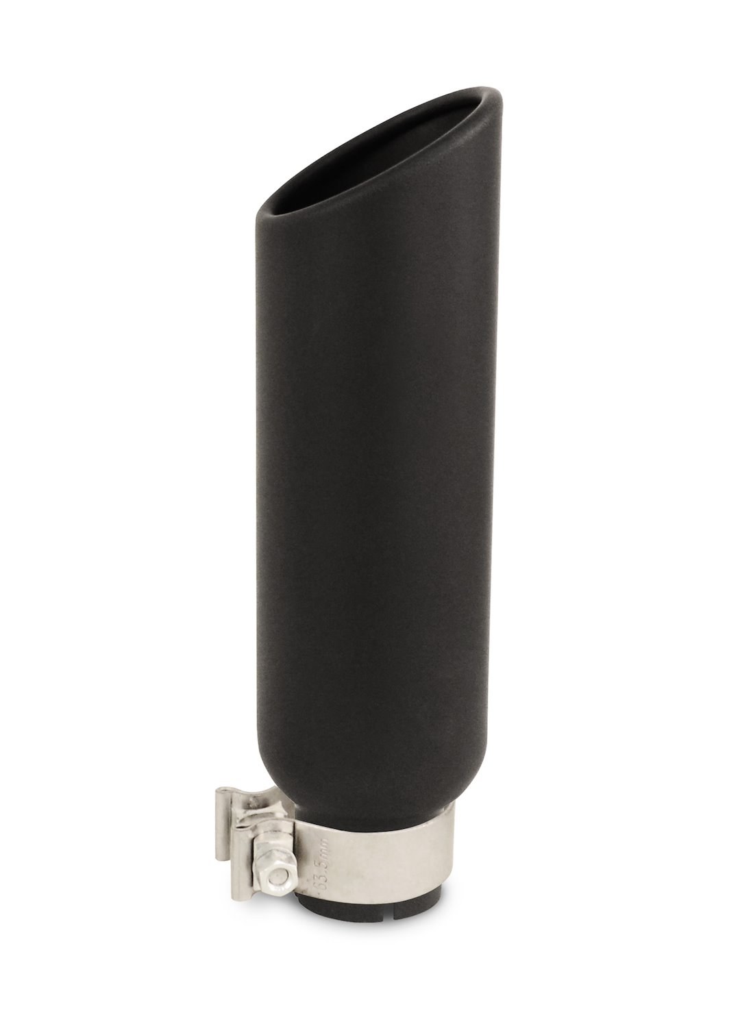 Go Rhino Exhaust Tail Pipe Tip, 2-1/2 Inch Inside Diameter, 4 Inch Outside Diameter, Black Powder Coated Stainless Steel, Round, Angle Cut – GRT25414B