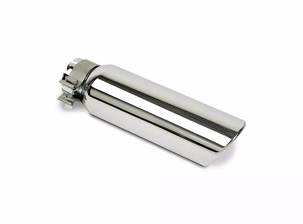 Go Rhino Exhaust Tail Pipe Tip, 3 Inch Inside Diameter, 4 Inch Outside Diameter, Chrome Plated Stainless Steel, Round, Angle Cut – GRT3410