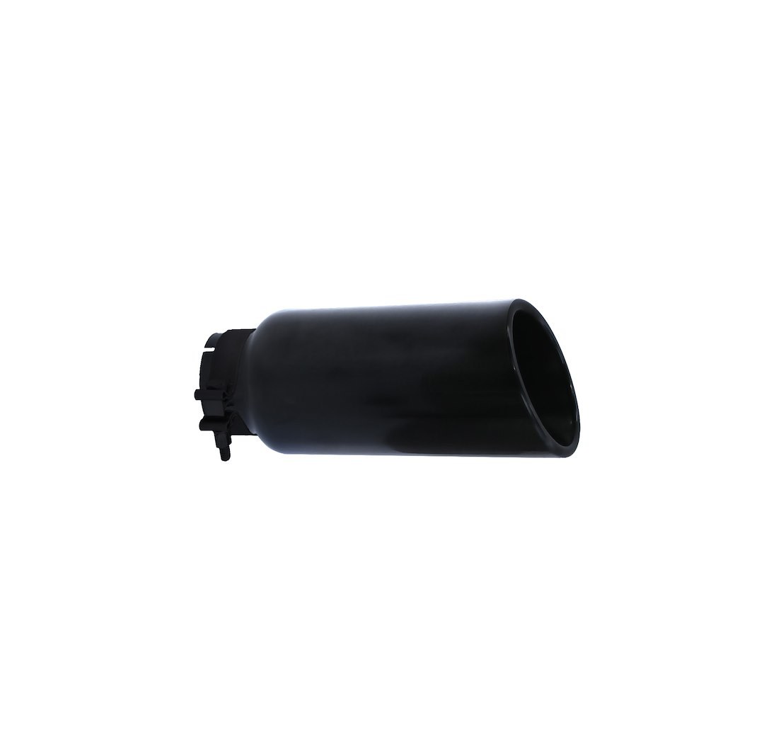 Go Rhino Exhaust Tail Pipe Tip, 3 Inch Inside Diameter, 4 Inch Outside Diameter, Black Powder Coated Stainless Steel, Round, Angle Cut – GRT3410B
