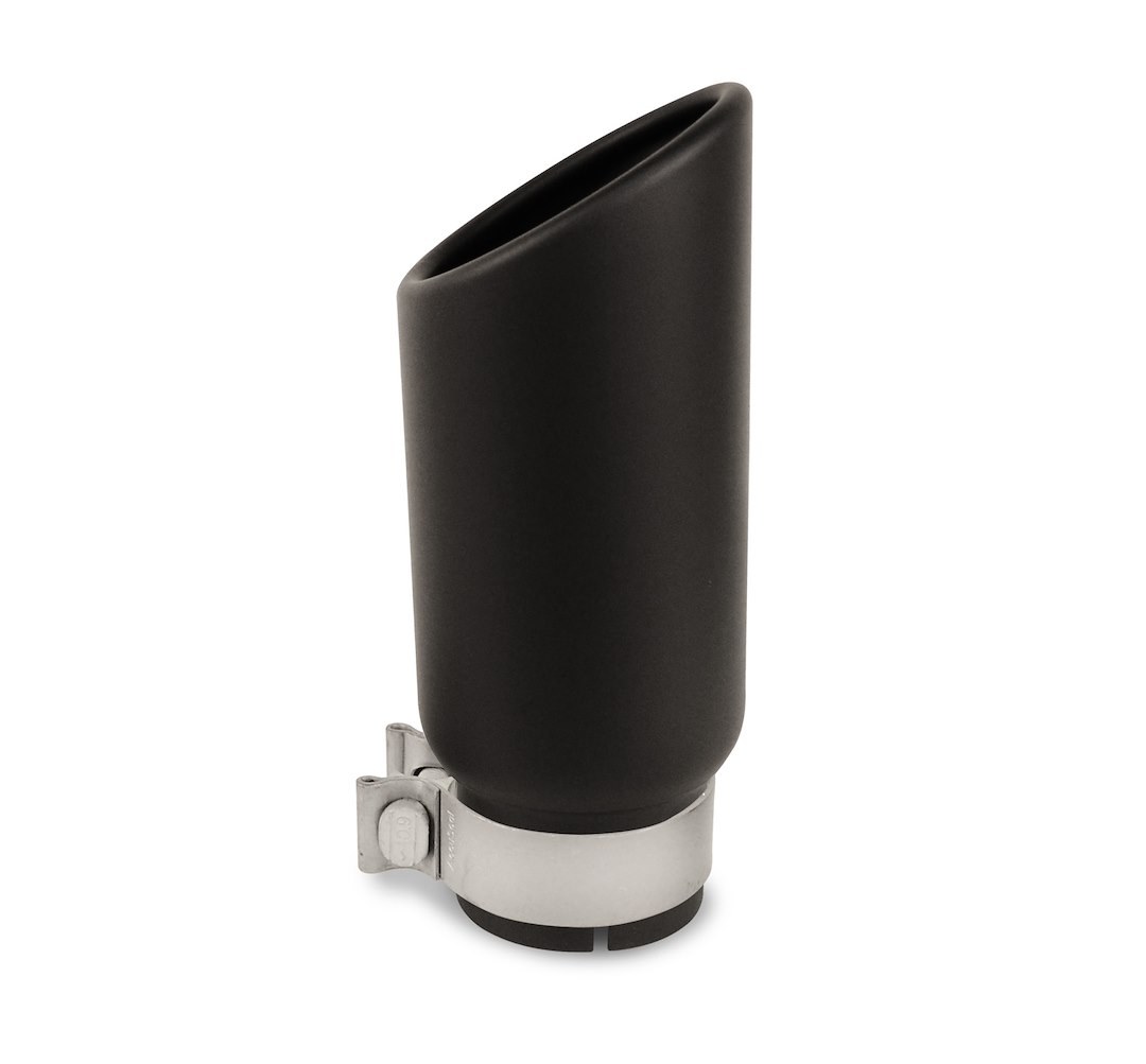 Go Rhino Exhaust Tail Pipe Tip, 3 Inch Inside Diameter, 4 Inch Outside Diameter, Black Powder Coated Stainless Steel, Round, Angle Cut – GRT3410B