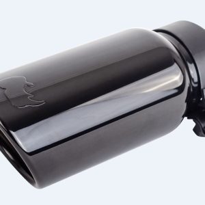 Go Rhino Exhaust Tail Pipe Tip, 3 Inch Inside Diameter, 4 Inch Outside Diameter, Black Chrome Stainless Steel, Round, Angle Cut – GRT3410BC