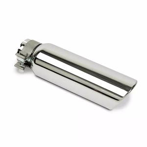 Go Rhino Exhaust Tail Pipe Tip, 3 Inch Inside Diameter, 4 Inch Outside Diameter, Chrome Plated Stainless Steel, Round, Angle Cut – GRT3414