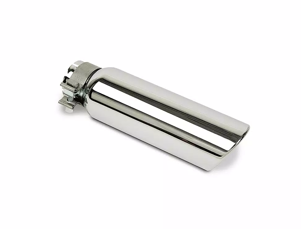 Go Rhino Exhaust Tail Pipe Tip, 3 Inch Inside Diameter, 4 Inch Outside Diameter, Chrome Plated Stainless Steel, Round, Angle Cut – GRT3414